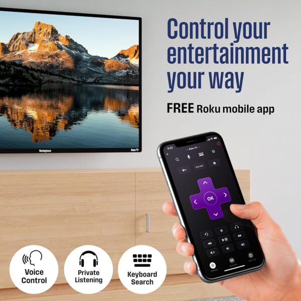 Westinghouse Roku TV - 40 Inch Smart, 1080P LED Full HD with Wi-Fi Connectivity and Mobile App, Flat Screen Compatible with Apple Home Kit, Alexa and Google Assistant - Image 3